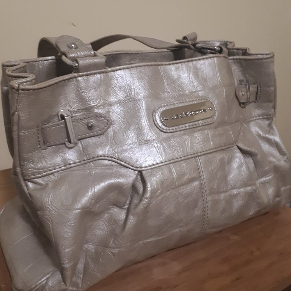 Liz Clairborne Faux Croc Leather Handbag Cream